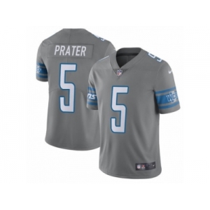 Men's Nike Detroit Lions #5 Matt Prater Limited Steel Rush NFL Jersey
