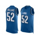 Men's Nike Detroit Lions #52 Antwione Williams Limited Light Blue Player Name & Number Tank Top NFL Jersey