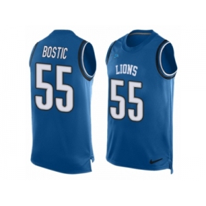 Men's Nike Detroit Lions #55 Jon Bostic Limited Light Blue Player Name & Number Tank Top NFL Jersey