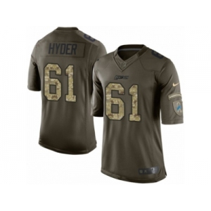 Men's Nike Detroit Lions #61 Kerry Hyder Limited Green Salute to Service NFL Jersey