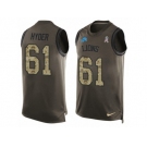 Men's Nike Detroit Lions #61 Kerry Hyder Limited Green Salute to Service Tank Top NFL Jersey