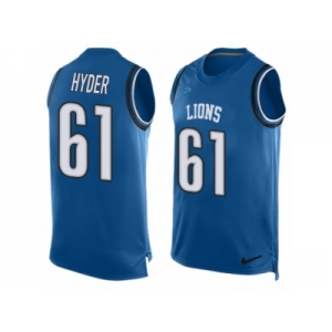 Men's Nike Detroit Lions #61 Kerry Hyder Limited Light Blue Player Name & Number Tank Top NFL Jersey