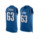 Men's Nike Detroit Lions #63 Brandon Thomas Limited Light Blue Player Name & Number Tank Top NFL Jersey