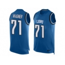 Men's Nike Detroit Lions #71 Ricky Wagner Limited Light Blue Player Name & Number Tank Top NFL Jersey