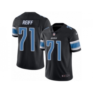 Men's Nike Detroit Lions #71 Riley Reiff Limited Black Rush NFL Jersey