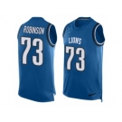 Men's Nike Detroit Lions #73 Greg Robinson Limited Light Blue Player Name & Number Tank Top NFL Jersey