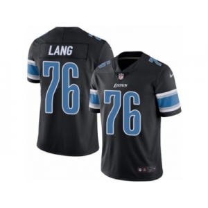 Men's Nike Detroit Lions #76 T.J. Lang Limited Black Rush NFL Jersey