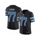 Men's Nike Detroit Lions #77 Cornelius Lucas Limited Black Rush NFL Jersey