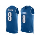 Men's Nike Detroit Lions #8 Brad Kaaya Limited Light Blue Player Name & Number Tank Top NFL Jersey