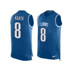 Men's Nike Detroit Lions #8 Brad Kaaya Limited Light Blue Player Name & Number Tank Top NFL Jersey