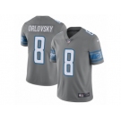 Men's Nike Detroit Lions #8 Dan Orlovsky Limited Steel Rush NFL Jersey