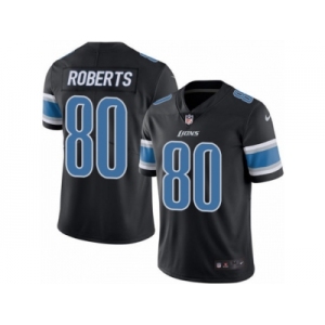Men's Nike Detroit Lions #80 Michael Roberts Limited Black Rush NFL Jersey