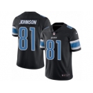 Men's Nike Detroit Lions #81 Calvin Johnson Limited Black Rush NFL Jersey