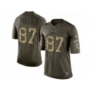 Men's Nike Detroit Lions #87 Darren Fells Limited Green Salute to Service NFL Jersey