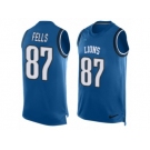 Men's Nike Detroit Lions #87 Darren Fells Limited Light Blue Player Name & Number Tank Top NFL Jersey