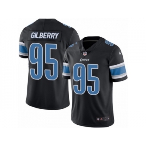 Men's Nike Detroit Lions #95 Wallace Gilberry Limited Black Rush NFL Jersey