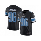 Men's Nike Detroit Lions #96 Stefan Charles Limited Black Rush NFL Jersey