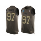 Men's Nike Detroit Lions #97 Akeem Spence Limited Green Salute to Service Tank Top NFL Jersey