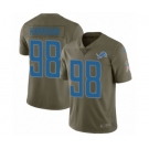 Men's Nike Detroit Lions #98 Damon Harrison Limited Olive 2017 Salute to Service NFL Jersey