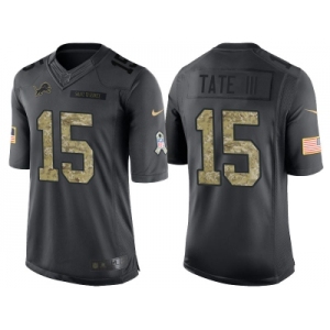 Nike Detroit Lions #15 Golden Tate III Men's Stitched Black NFL Salute to Service Limited Jerseys
