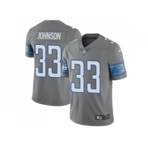 Nike Detroit Lions #33 Kerryon Johnson Gray Men Stitched NFL Limited Rush Jersey