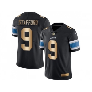 Nike Detroit Lions #9 Matthew Stafford Black Men's Stitched NFL Limited Gold Rush Jersey