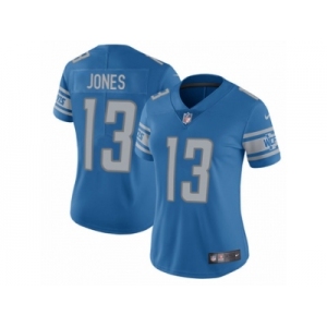 Women Nike Detroit Lions #13 T.J. Jones Blue Team Color Vapor Untouchable Elite Player NFL Jersey