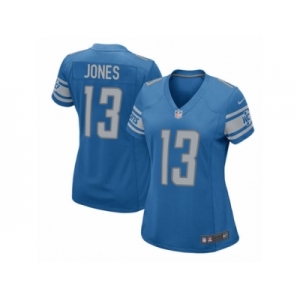 Women Nike Detroit Lions #13 T.J. Jones Game Blue Team Color NFL Jersey