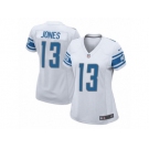 Women Nike Detroit Lions #13 T.J. Jones Game White NFL Jersey