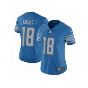 Women Nike Detroit Lions #18 Jeff Locke Blue Team Color Vapor Untouchable Limited Player NFL Jersey
