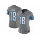 Women Nike Detroit Lions #18 Jeff Locke Limited Steel Rush Vapor Untouchable NFL Jersey
