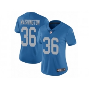 Women Nike Detroit Lions #36 Dwayne Washington Blue Alternate Vapor Untouchable Limited Player NFL Jersey