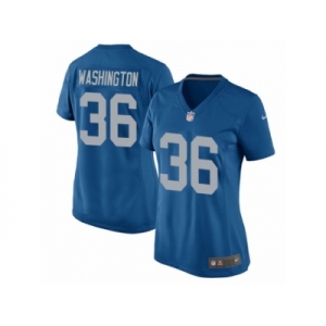 Women Nike Detroit Lions #36 Dwayne Washington Game Blue Alternate NFL Jerse