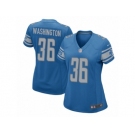 Women Nike Detroit Lions #36 Dwayne Washington Game Blue Team Color NFL Jersey