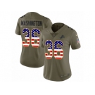 Women Nike Detroit Lions #36 Dwayne Washington Limited Olive USA Flag Salute to Service NFL Jersey
