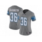 Women Nike Detroit Lions #36 Dwayne Washington Limited Steel Rush Vapor Untouchable NFL Jersey