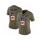 Women Nike Detroit Lions #5 Matt Prater Limited Olive USA Flag Salute to Service NFL Jersey