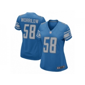 Women Nike Detroit Lions #58 Paul Worrilow Game Blue Team Color NFL Jersey