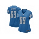 Women Nike Detroit Lions #69 Anthony Zettel Game Blue Team Color NFL Jersey