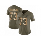 Women Nike Detroit Lions #73 Greg Robinson Limited Olive Gold Salute to Service NFL Jersey