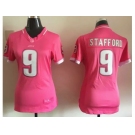 Women Nike Detroit Lions #9 Matthew Stafford Pink Jerseys