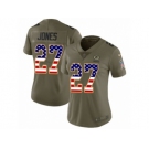 Women Nike Green Bay Packers #27 Josh Jones Limited Olive USA Flag 2017 Salute to Service NFL Jersey