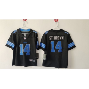 Women's Detroit Lions #14 Amon-Ra St. Brown Black Vapor Football Stitched Jersey