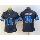 Women's Detroit Lions #14 Amon Ra St Brown Limited Black 2024 FUSE Vapor Jersey
