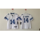 Women's Detroit Lions #14 Amon-Ra St. Brown White Vapor Football Stitched Jersey