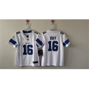 Women's Detroit Lions #16 Jared Goff White Vapor Football Stitched Jersey