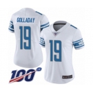 Women's Detroit Lions #19 Kenny Golladay White Vapor Untouchable Limited Player 100th Season Football Jersey