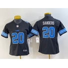 Women's Detroit Lions #20 Barry Sanders Black 2024 F.U.S.E. 2nd Alternate Vapor Limited Football Stitched Jersey
