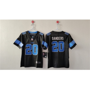 Women's Detroit Lions #20 Barry Sanders Black Vapor Football Stitched Jersey