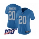 Women's Detroit Lions #20 Barry Sanders Blue Alternate Vapor Untouchable Limited Player 100th Season Football Jersey